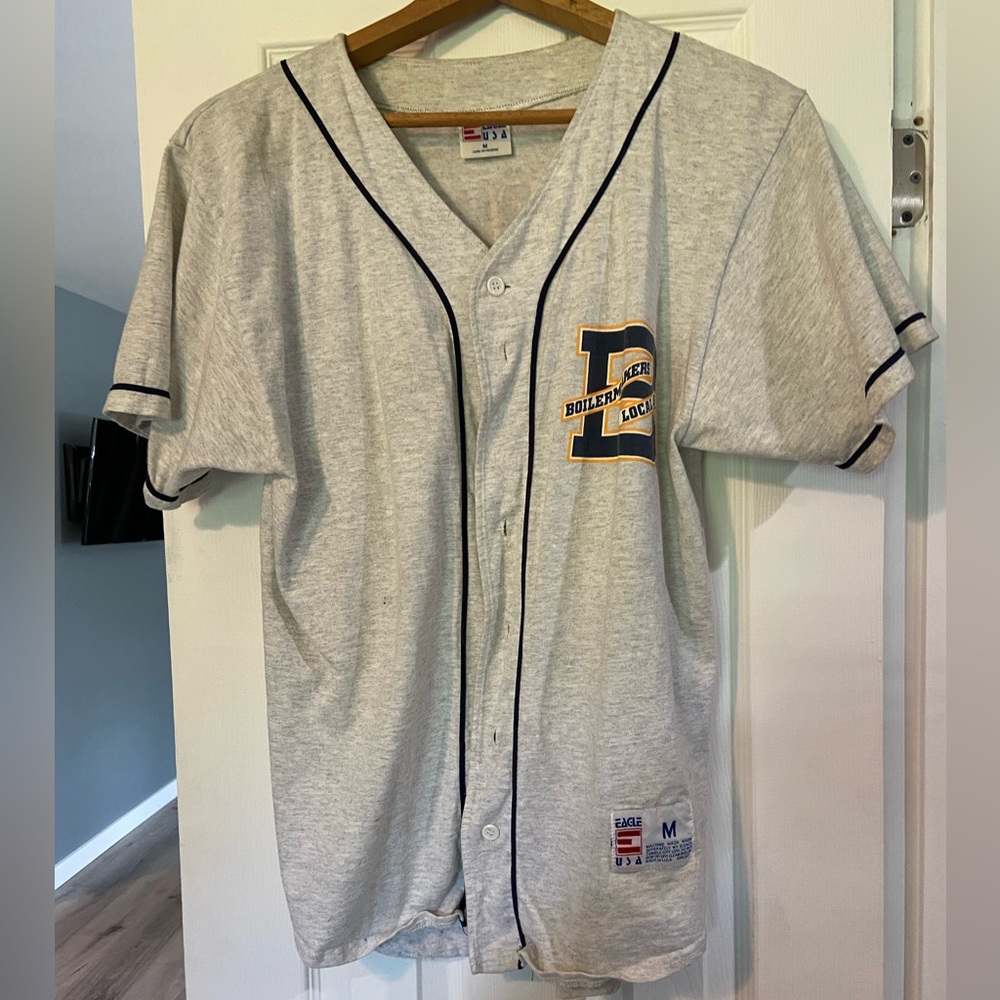 Medium- Boilermakers Local Lodge 13 Jersey, Short Sleeve, Full button up